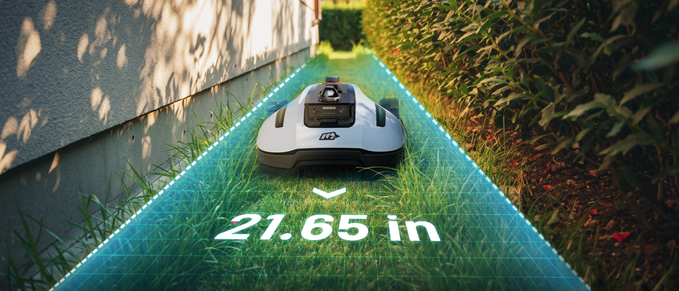 Navigates through pathways as narrow as 21.65 in, adapting seamlessly to any yard space.